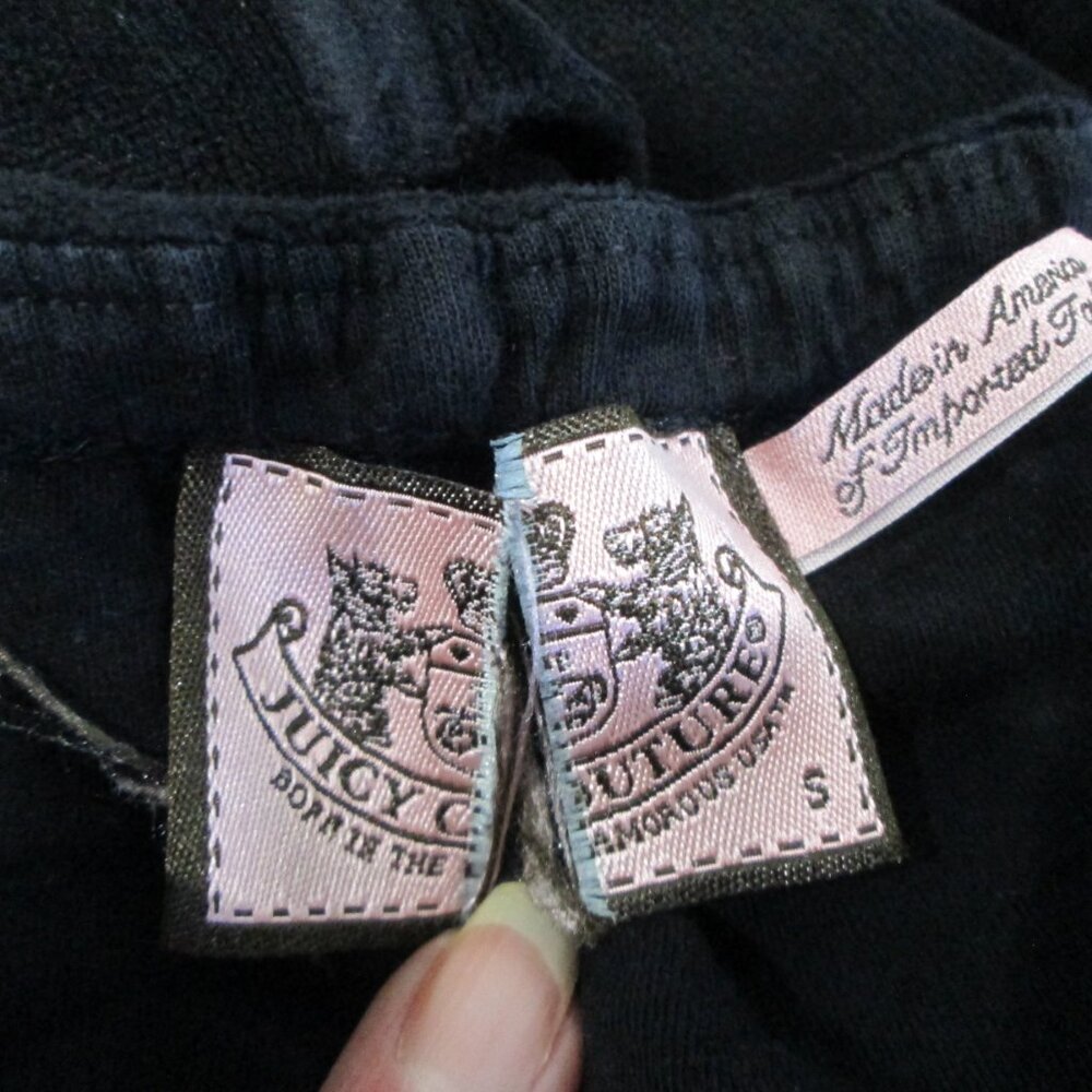 *SOLD* Juicy Couture S Black Vintage Y2K Velvet Luxury Romper/Playsuit - Picture 8 of 9